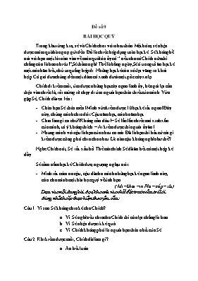 Đề kiểm tra môn Tiếng việt lớp 3 (Đề số 9)
